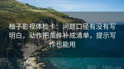 柚子影视体检卡：问题口径有没有写明白，动作把条件补成清单，提示写作也能用