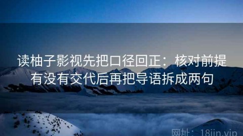 读柚子影视先把口径回正：核对前提有没有交代后再把导语拆成两句