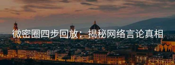 微密圈四步回放：揭秘网络言论真相